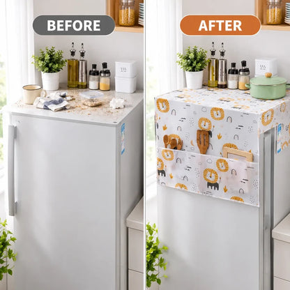 Fridge Cover with 6 Pockets | Waterproof & Dust Protection