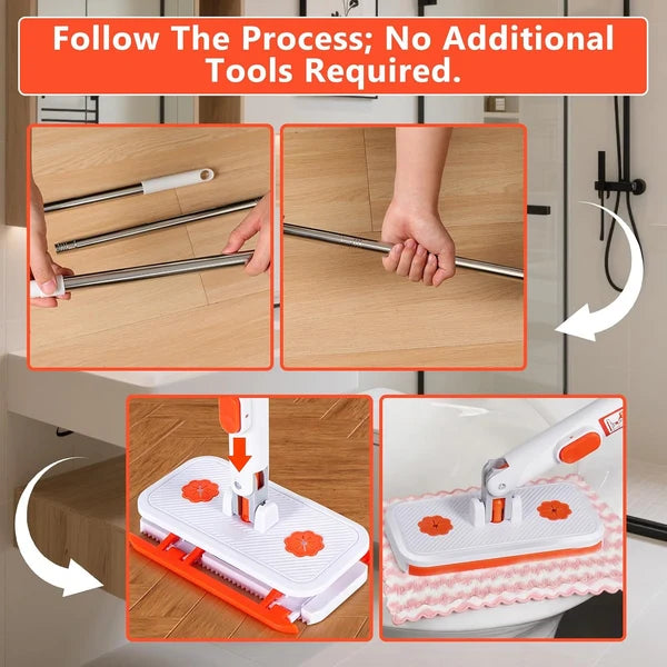 360 FlexiMop- Disposable Dust Mop Reusable Clip-On Cloth/Wipe