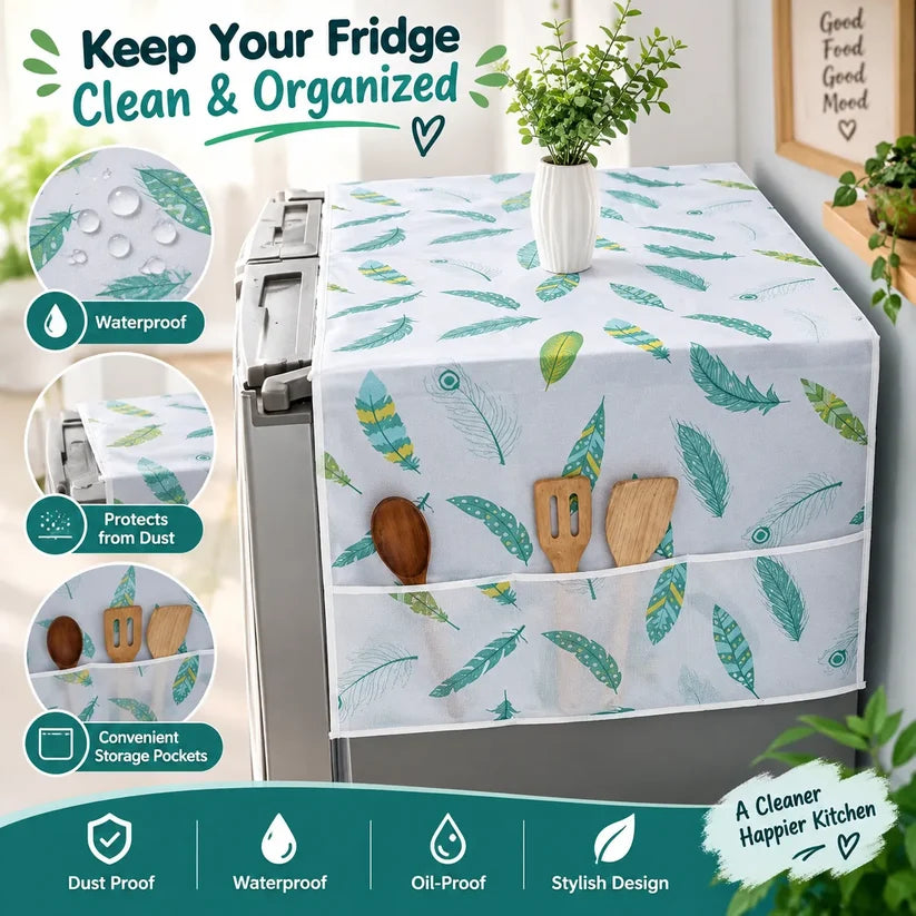 Fridge Cover with 6 Pockets | Waterproof & Dust Protection