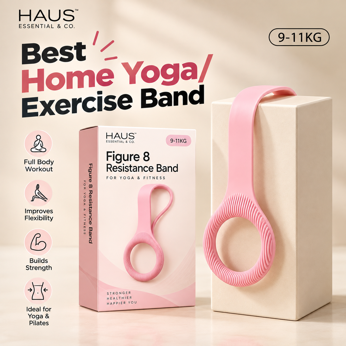 Figure 8 Workout Resistance Band for Yoga