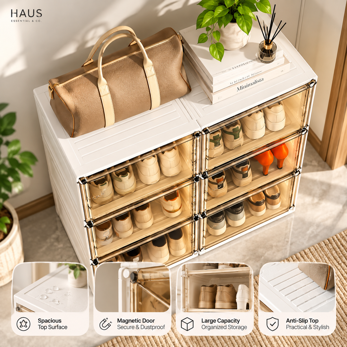 Premium Foldable Shoe Rack Shelf 8 Layer (1-Year Warranty)