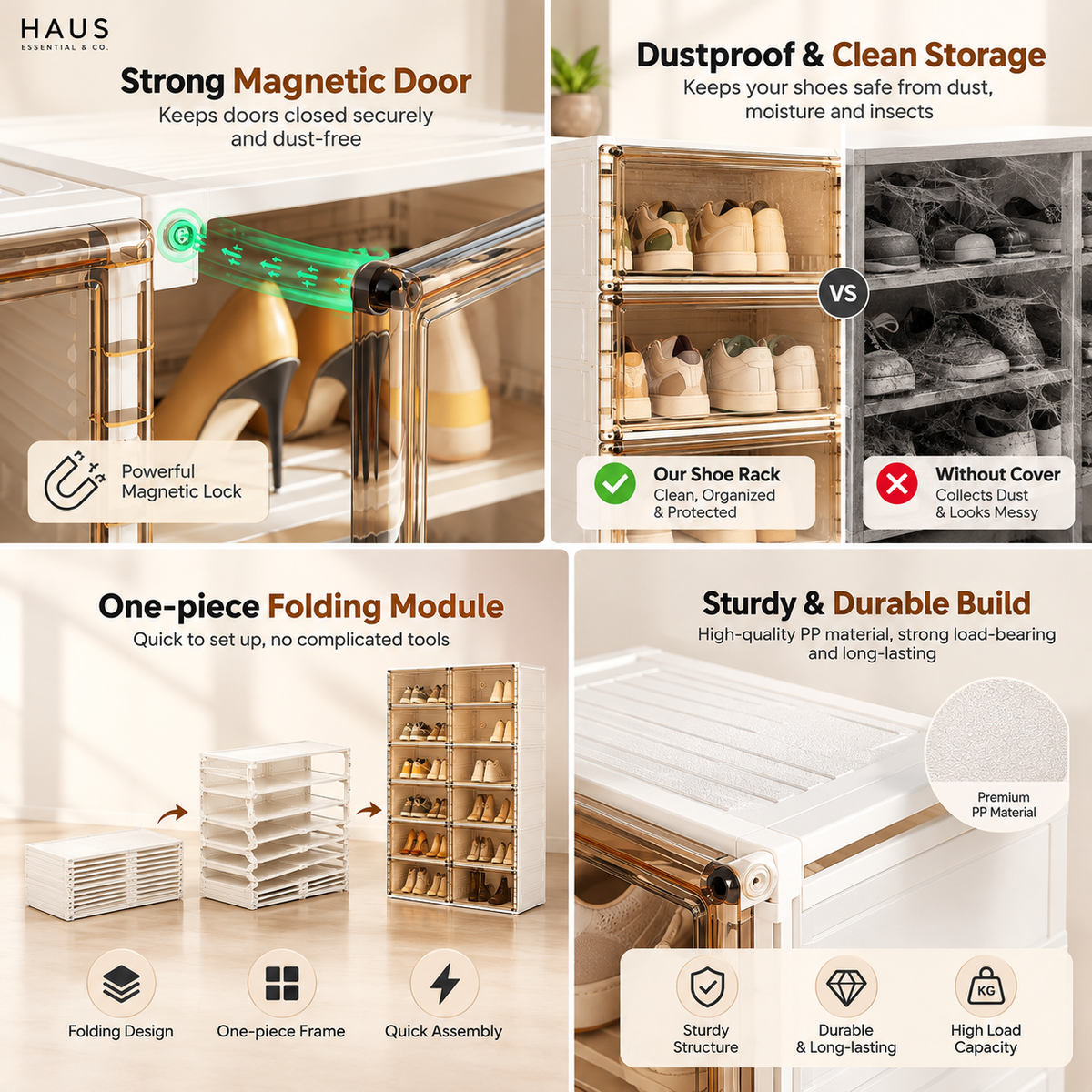 Premium Foldable Shoe Rack Shelf 8 Layer (1-Year Warranty)