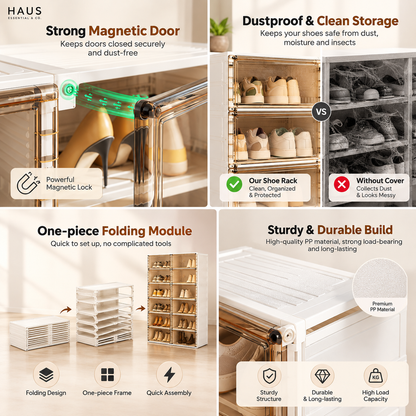 Premium Foldable Shoe Rack Shelf 8 Layer (1-Year Warranty)