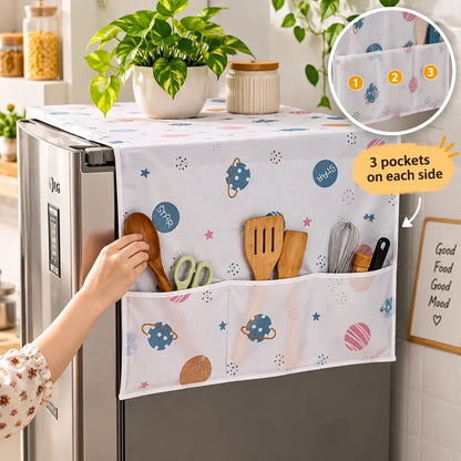 Fridge Cover with 6 Pockets | Waterproof & Dust Protection