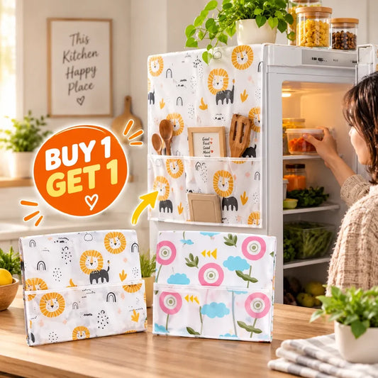 Fridge Cover with 6 Pockets | Waterproof & Dust Protection