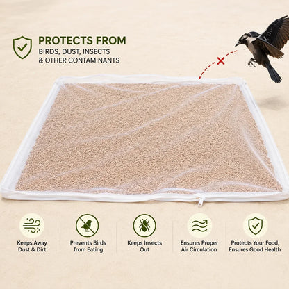 Zipper Cotton Food Drying Cloth with Protective Mesh Net